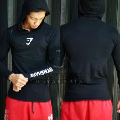 Jaket Hoodie Sweater Rompi Gym Shark Cotton F